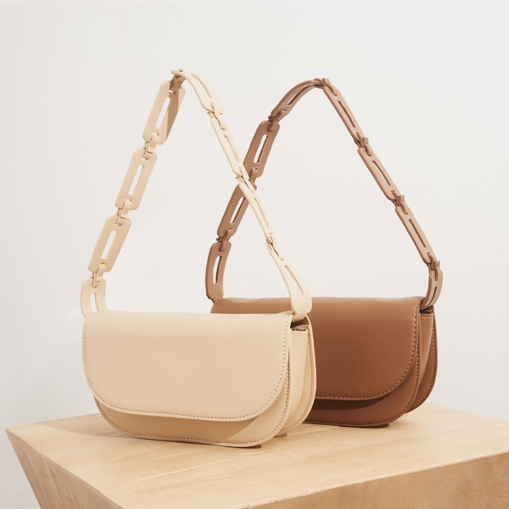 Inez Recycled Vegan Shoulder Bag Bone