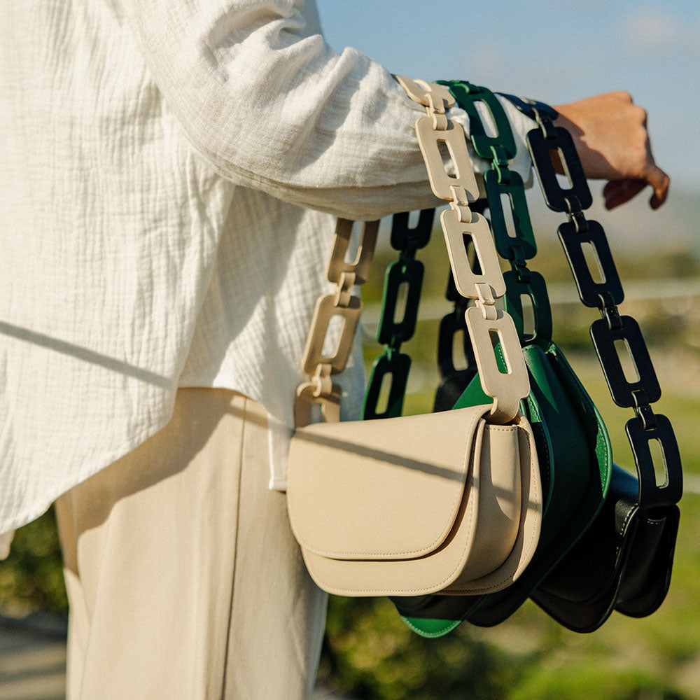 Inez Recycled Vegan Shoulder Bag Green